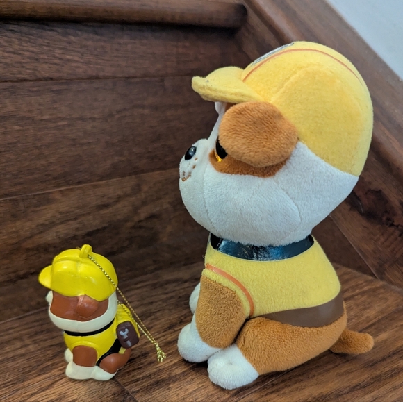Paw Patrol Rubble Plush Dog From Ty and Rubble Dog Ornament - Picture 4 of 8